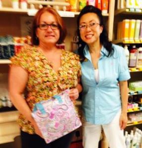 One of our happy winners with Santi!