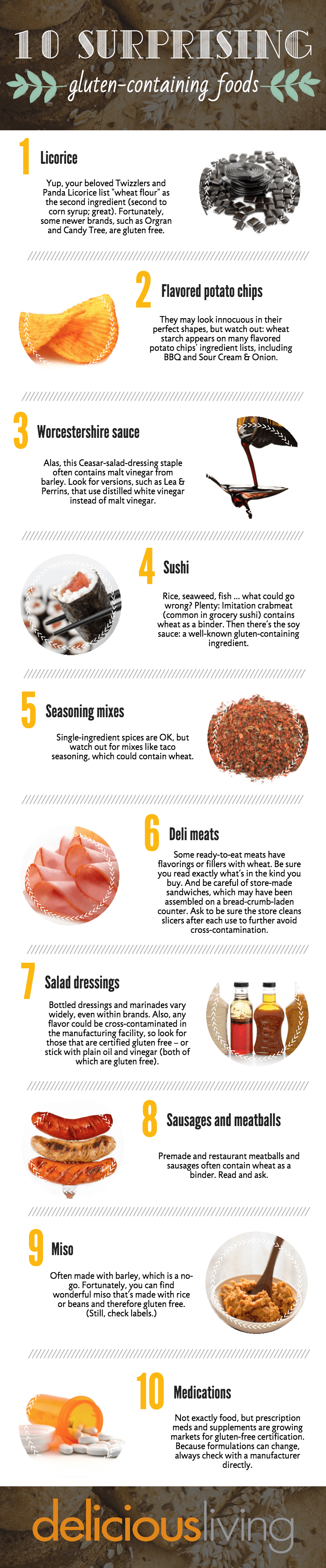 10 surprising foods that contain gluten: infographic